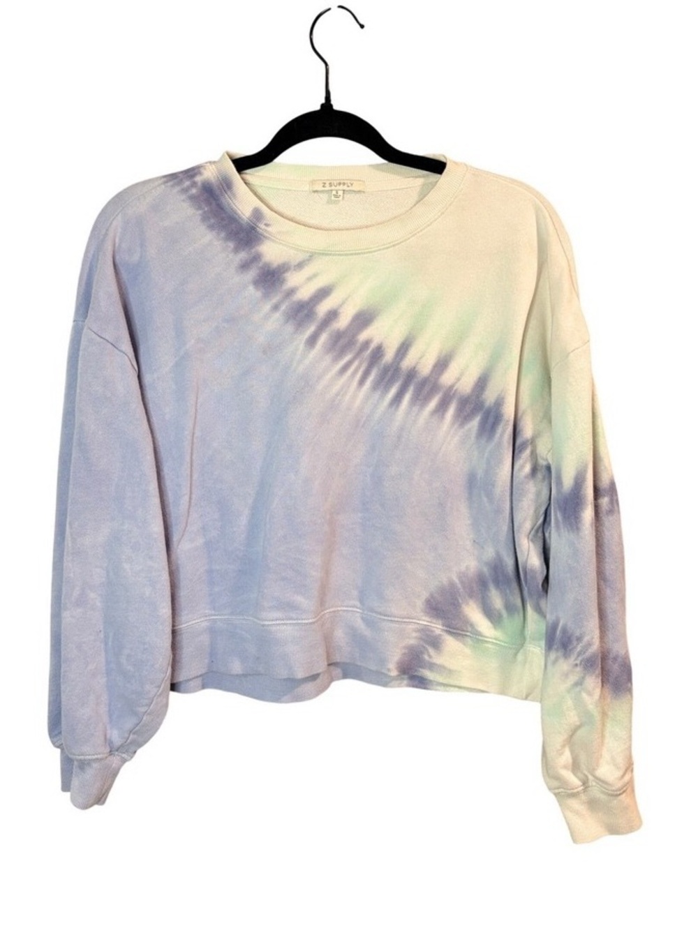 Z Supply Pastel Tie-Dye Crewneck Sweatshirt - Lavender & Mint